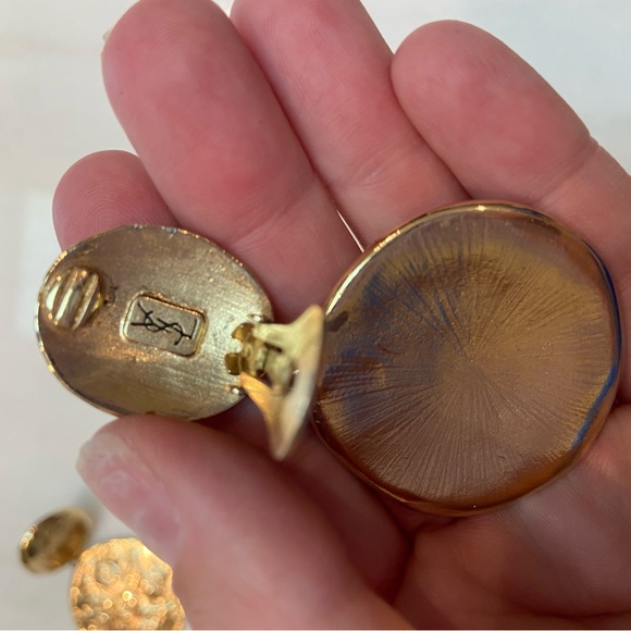 YSL yves st laurent clip on drop earrings - Picture 3 of 5